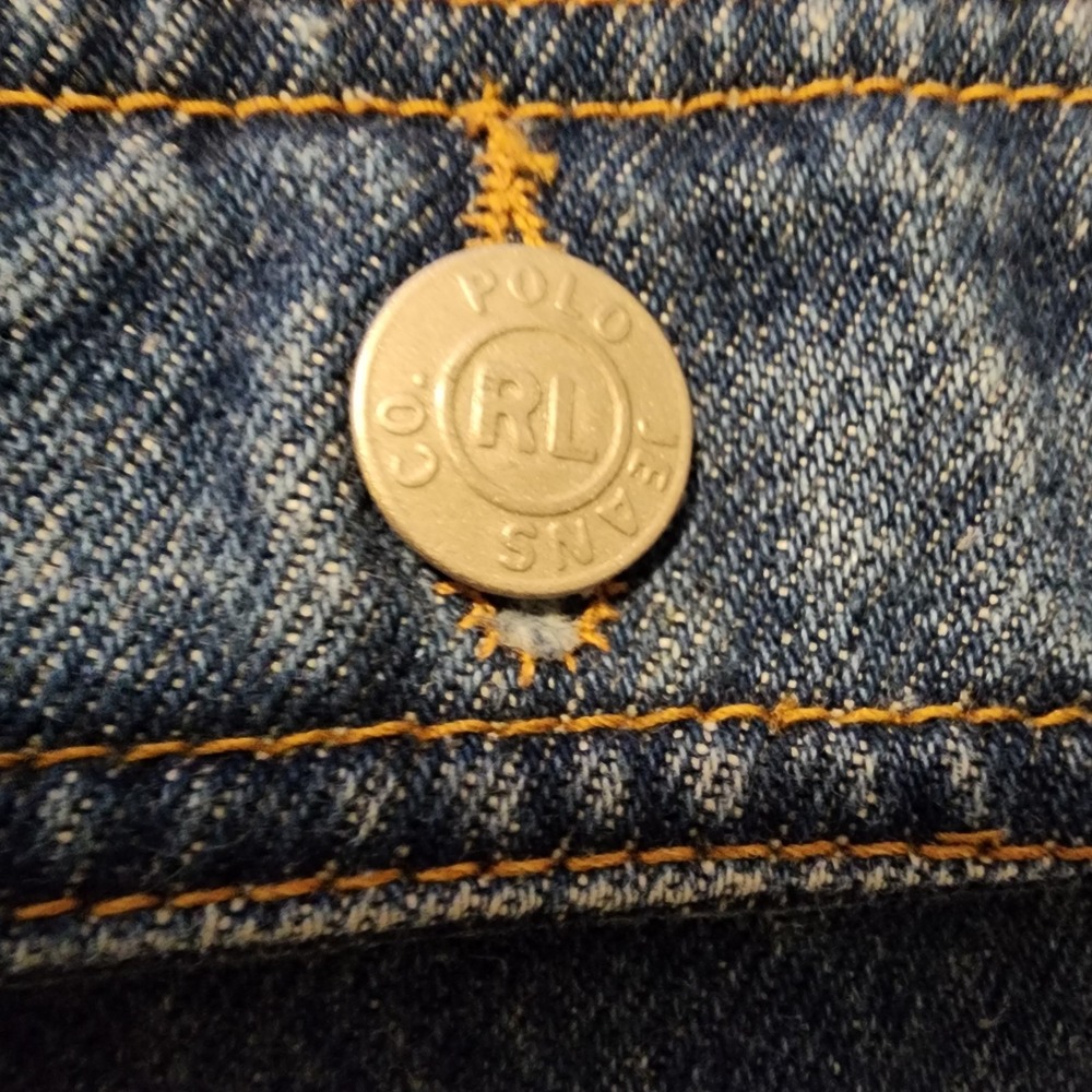 Vintage Polo Ralph‎ Lauren Dungaree Denim Jean Jacket Men's Large Made In USA - Picture 3 of 16